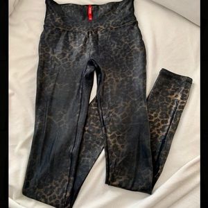 Spanx Faux Leather Leopard Leggings